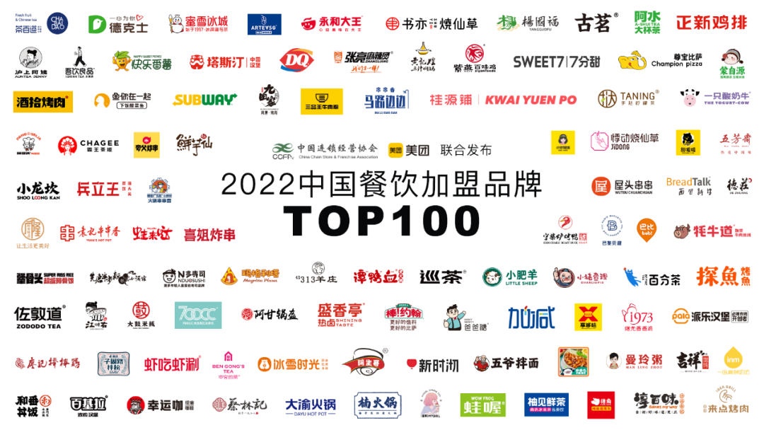 叠彩2022中国餐饮加盟品牌TOP100，看看有没有你的品牌